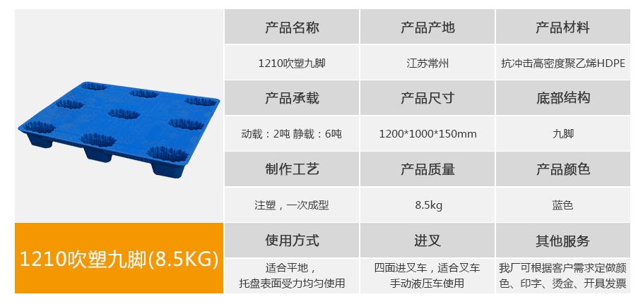 william威廉中文官网1210九脚吹塑托盘8.5kg william威廉中文官网1210九脚吹塑托盘8.5kg