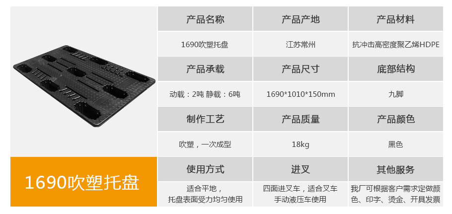 william威廉中文官网1690九脚吹塑托盘 william威廉中文官网1690九脚吹塑托盘