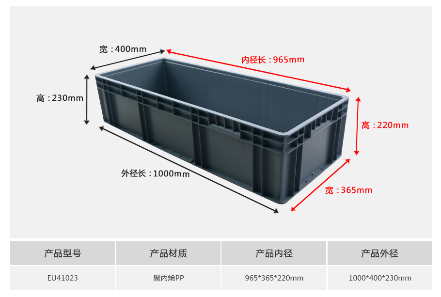 william威廉中文官网EU41023塑料物流箱正面展示 william威廉中文官网EU41023塑料物流箱正面展示,1米加长型较深设计带加强筋