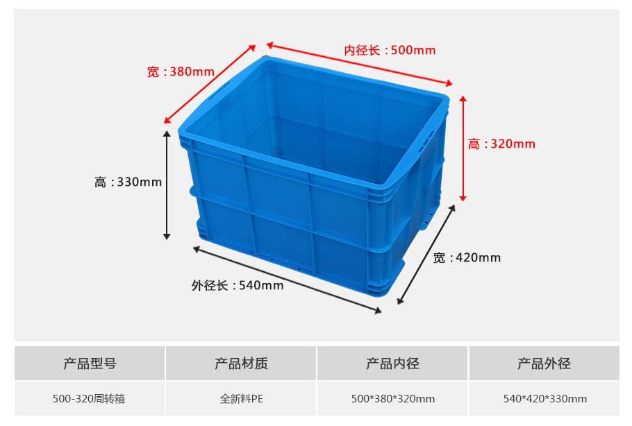 william威廉中文官网500-320塑料周转箱 william威廉中文官网500-320塑料周转箱