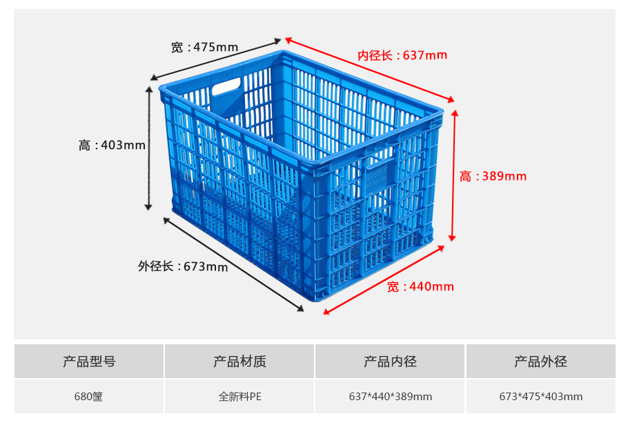 william威廉中文官网680塑料周转筐