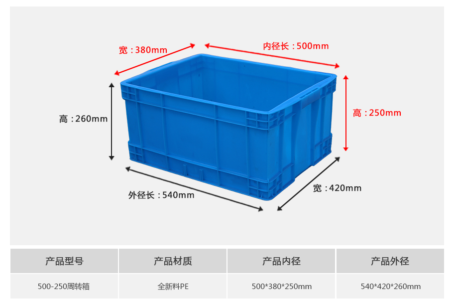 william威廉中文官网500-250塑料周转箱 william威廉中文官网500-250塑料周转箱
