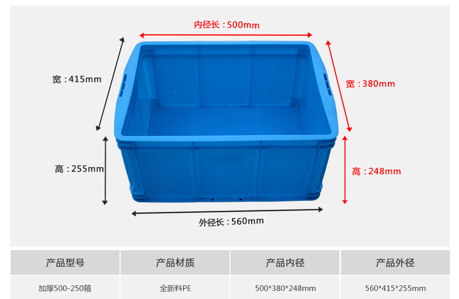 william威廉中文官网500-250塑料周转箱厚箱 william威廉中文官网500-250塑料周转箱厚箱