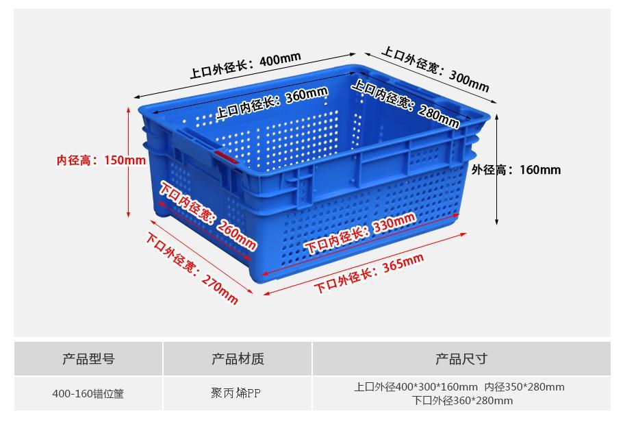 william威廉中文官网400-160塑料错位筐 william威廉中文官网400-160塑料错位筐